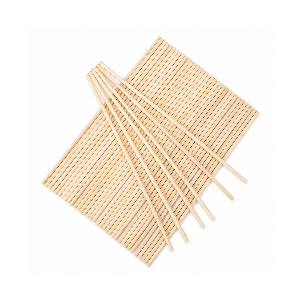 50-Piece Wooden Dowel Rod Set – 1/4 × 12 Inches