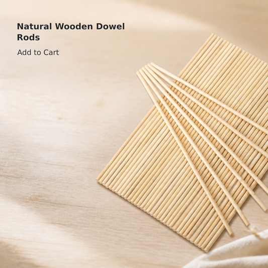50-Piece Wooden Dowel Rod Set – 1/4 × 12 Inches
